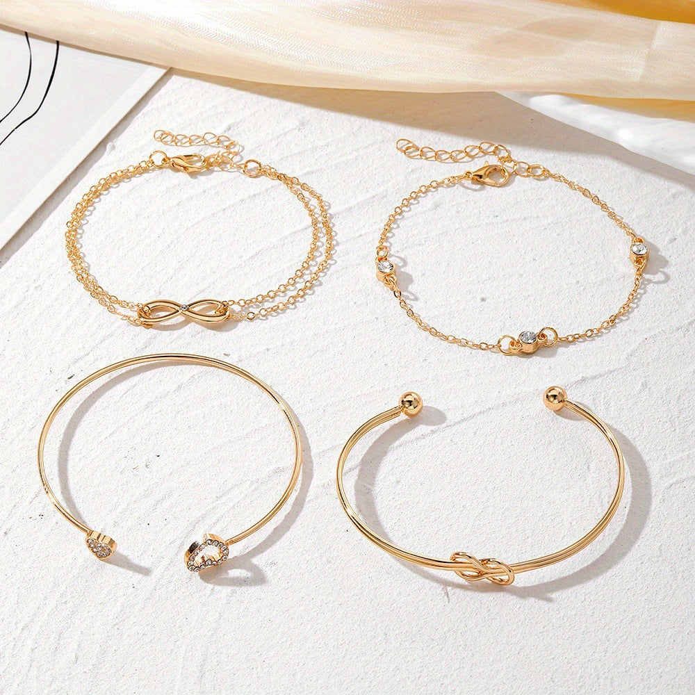 Traje de pulsera de nudo de amor de aleación