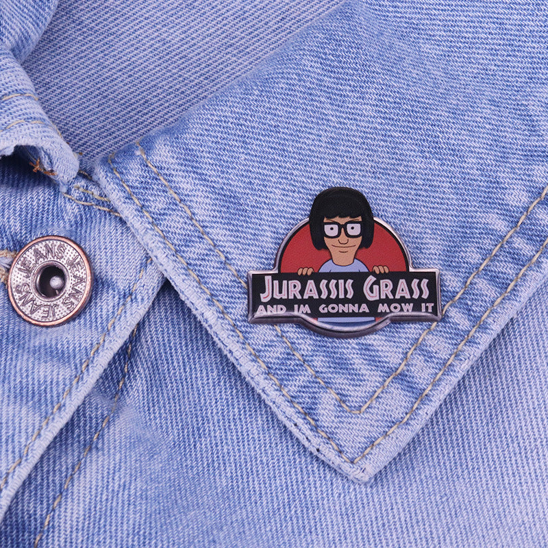 Pin Broche de esqueleto de dinosaurio, accesorios de insignia verde