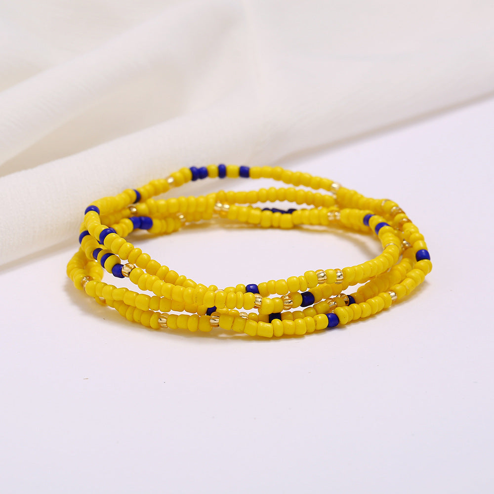 Women's Colorful Beaded Elastic Waist Chain
