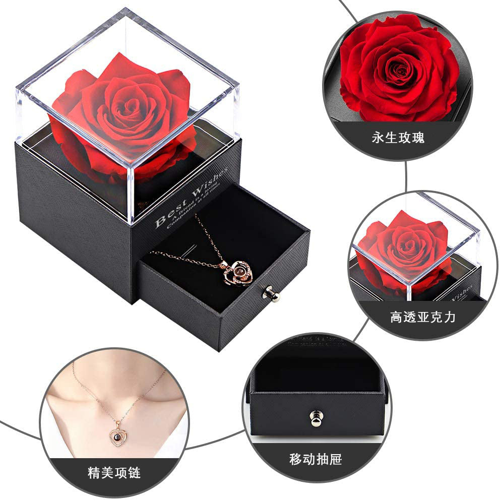 Ewige Rose Schmuckschatulle Acryl Geschenkbox