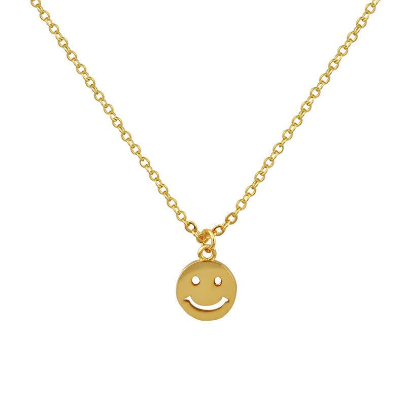 Mode Runde Halskette Hohl Smiley Halskette Für Männer Und Frauen