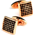Gemelos de oro rosa "Full Diamond Precision" con diamantes blancos para puños franceses