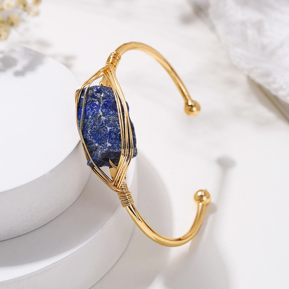 Womens Natural Crystal Bracelet Freeform Tumbled-stone Bracelet