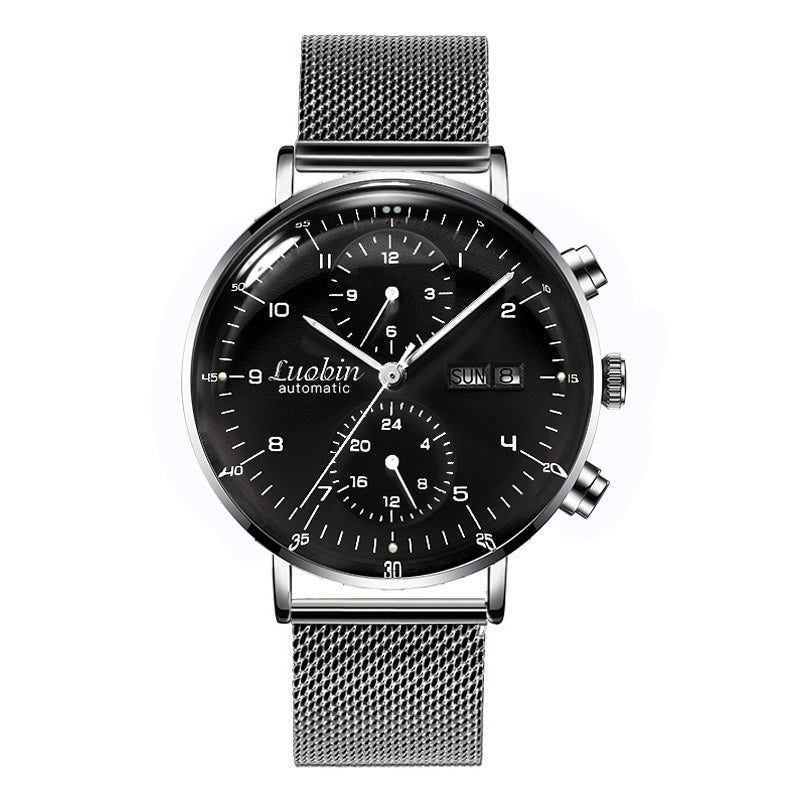 Vollautomatische mechanische Uhr, Multifunktionale Business-Uhr, schlicht, leuchtend, wasserdicht