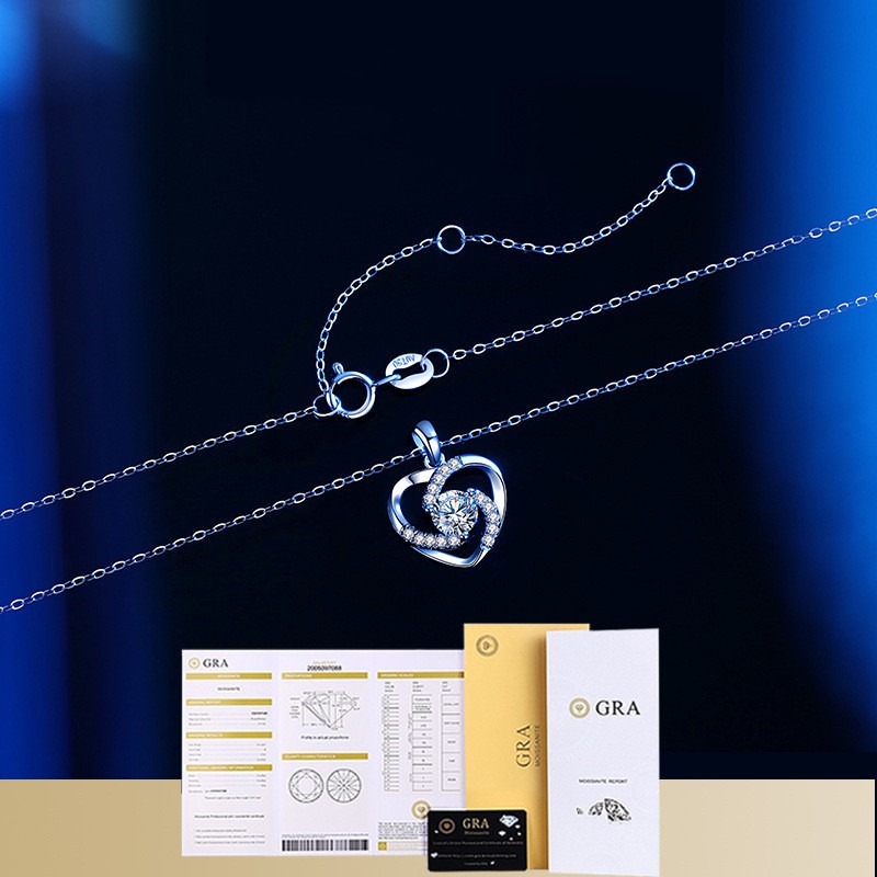 Luxuriöses Platin Moissanit Collier