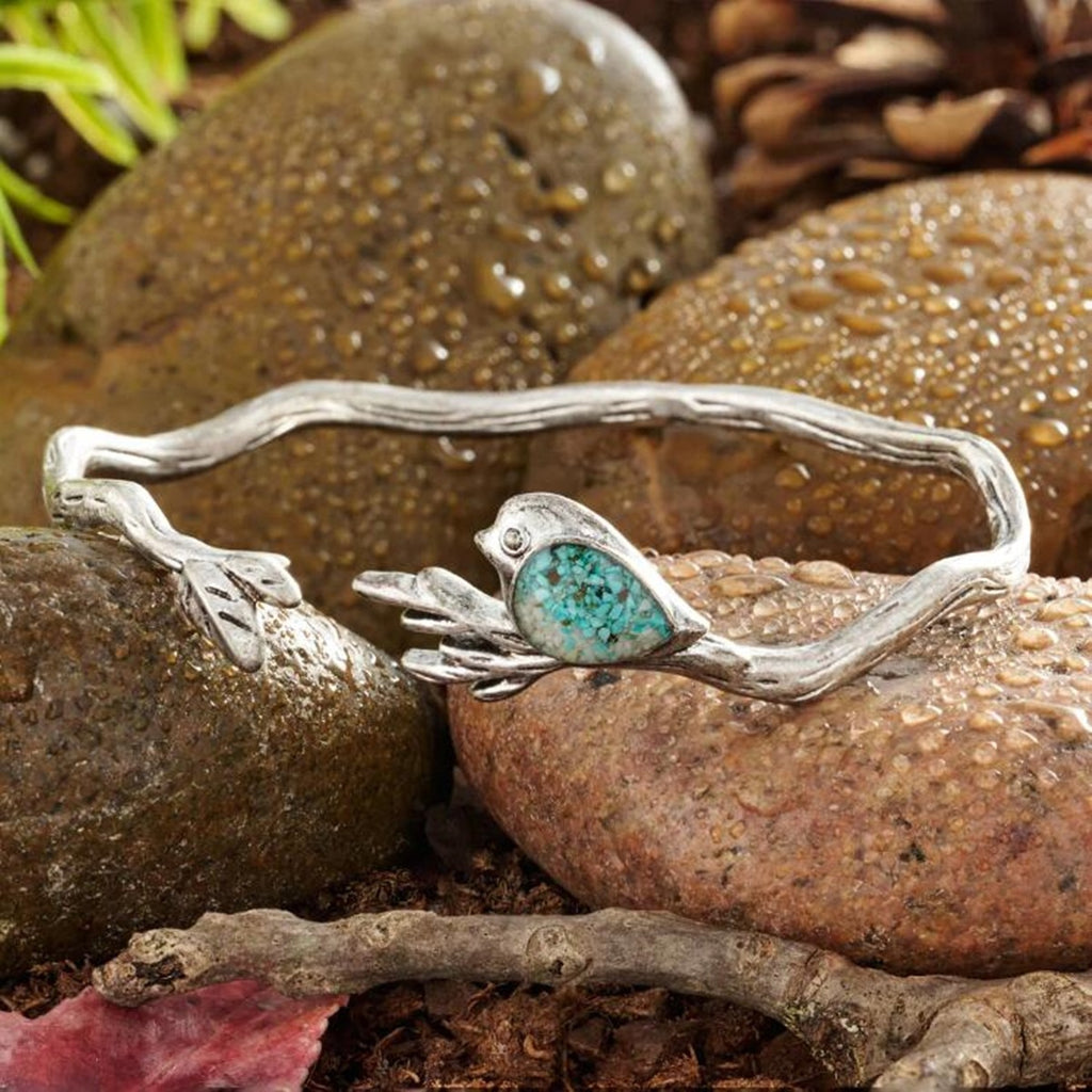 Mode Retro Silber Zweig eingelegtes niedliches Vogel Armband
