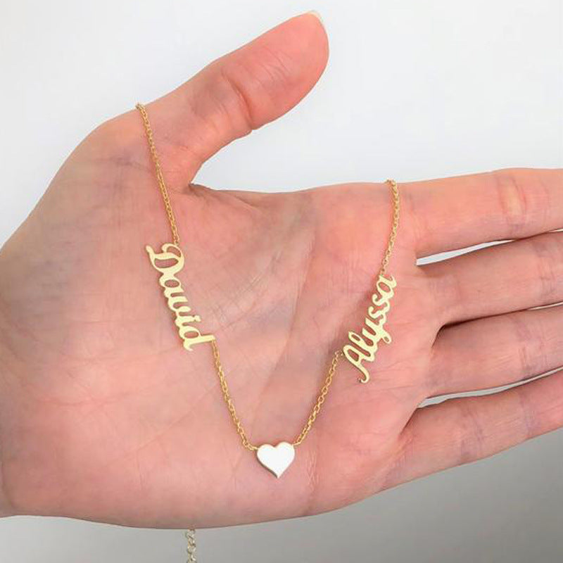 Nombre collar personalizado chapado en oro para mujer