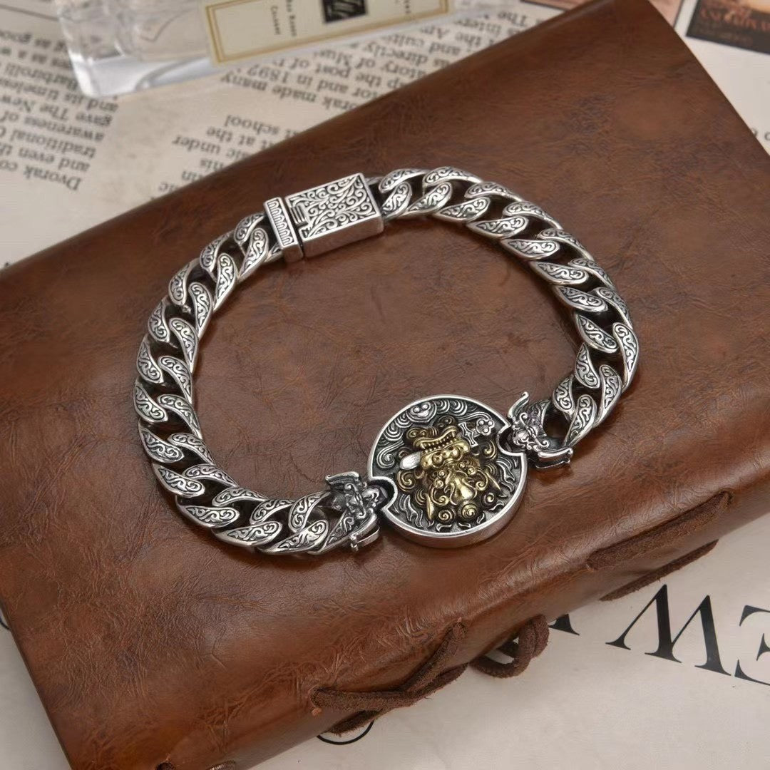 Lion Bite Sword Vintage Hollow Pattern Bracelet
