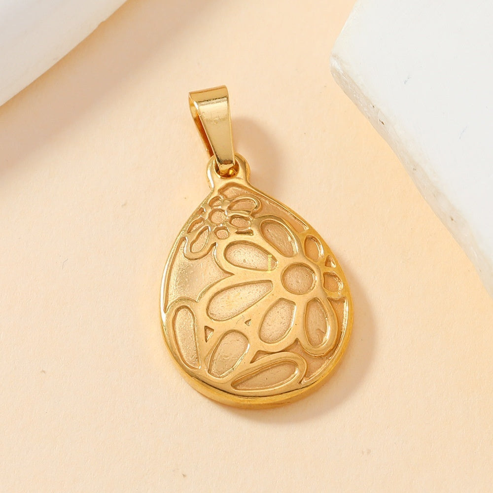 Einzelanhänger Mode Persönlichkeit Edelstahlguss Ornament Weizenanhänger Geometrische Hohlquadrat Halskette DIY Zubehör