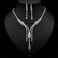 Juego de joyas de collar de circonitas con forma de gota de agua y pendientes de flor, conjunto de dos piezas