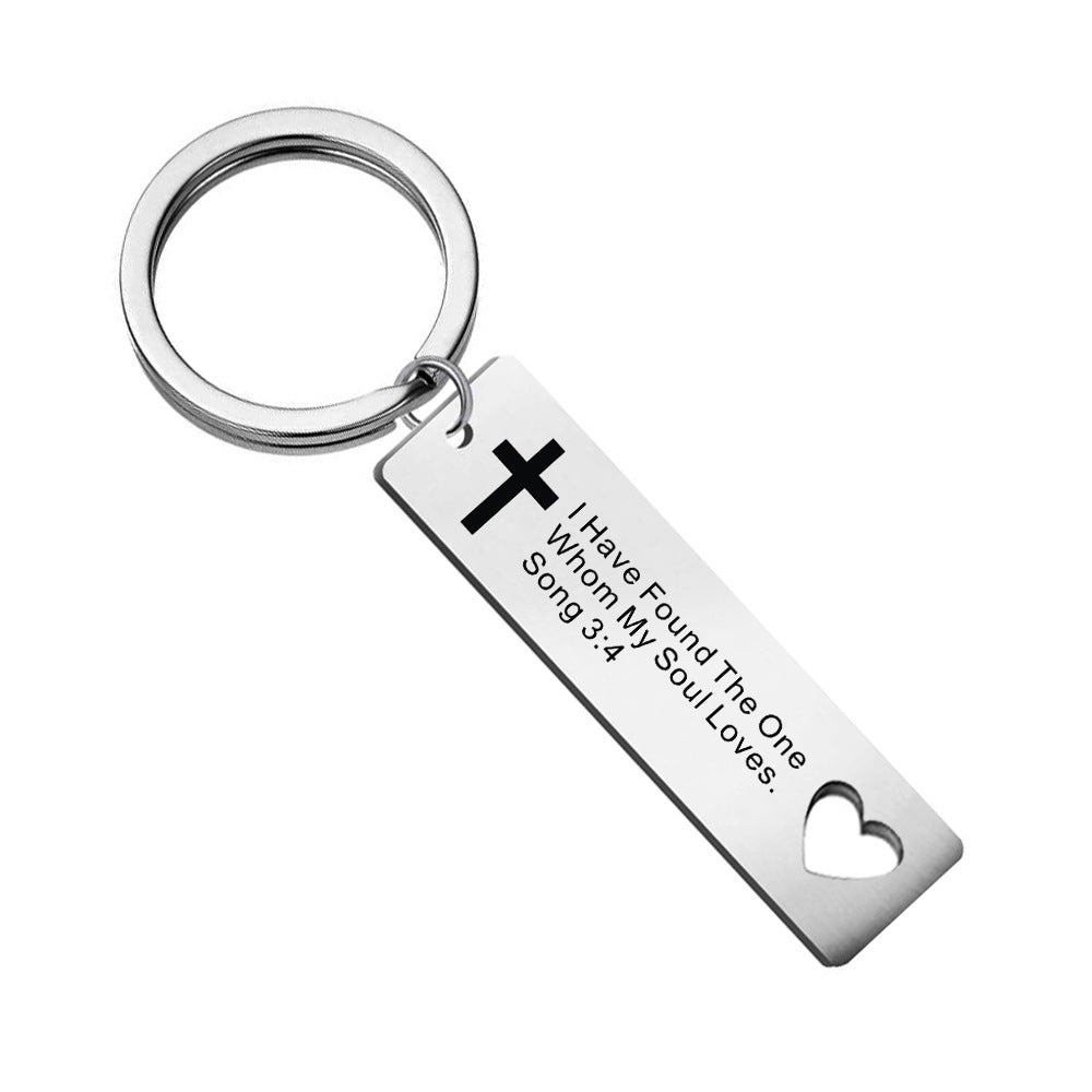 Llavero de acero inoxidable con forma de corazón para medicamentos