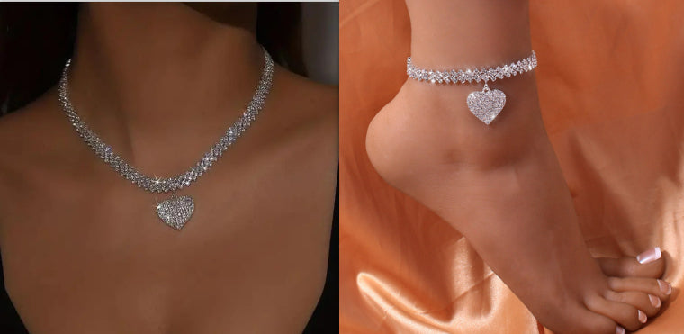 Tobillera de amor con pedrería europea y americana para mujer