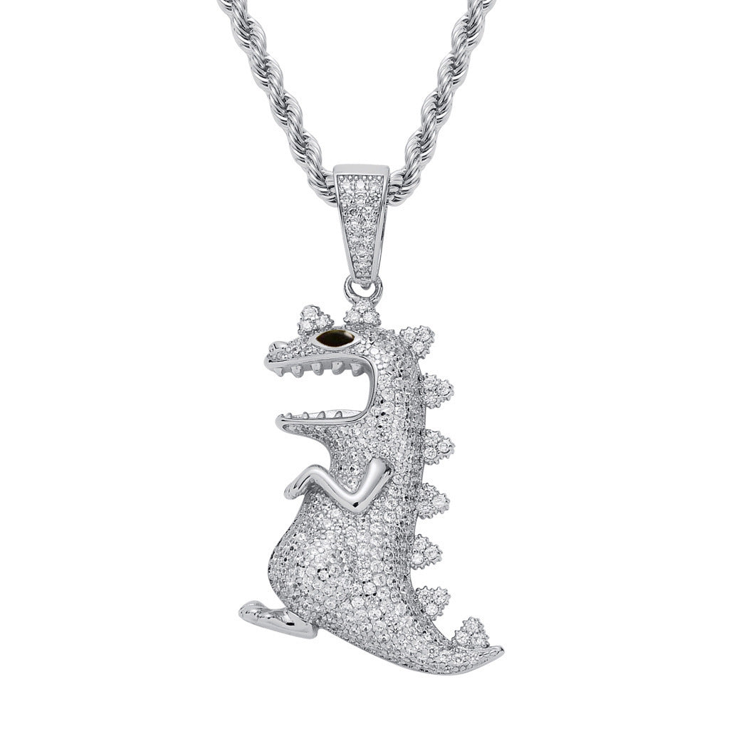 Hip-Hop-Stil Dinosaurier-Anhänger Halskette Deko-Accessoires für Feiertags-Party-Geschenk