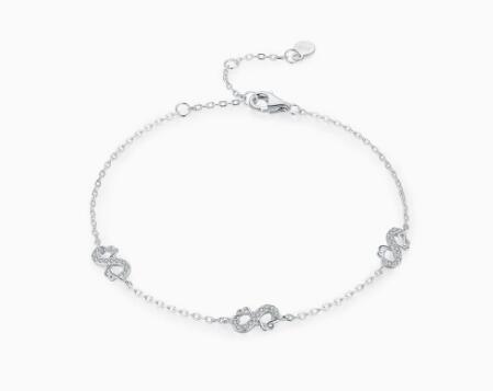 S925 Sterling Silver Mobius Bracelet For Women