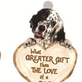 Llavero acrílico con diseño de perro enamorado