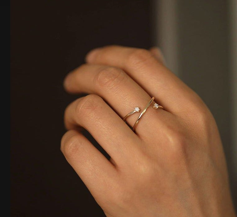 Zirkonia Blumenring Damen Mode Ins Ring