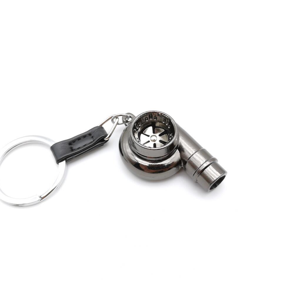 Llaveros de metal de aleación con simulación de silbato de turbo de coche