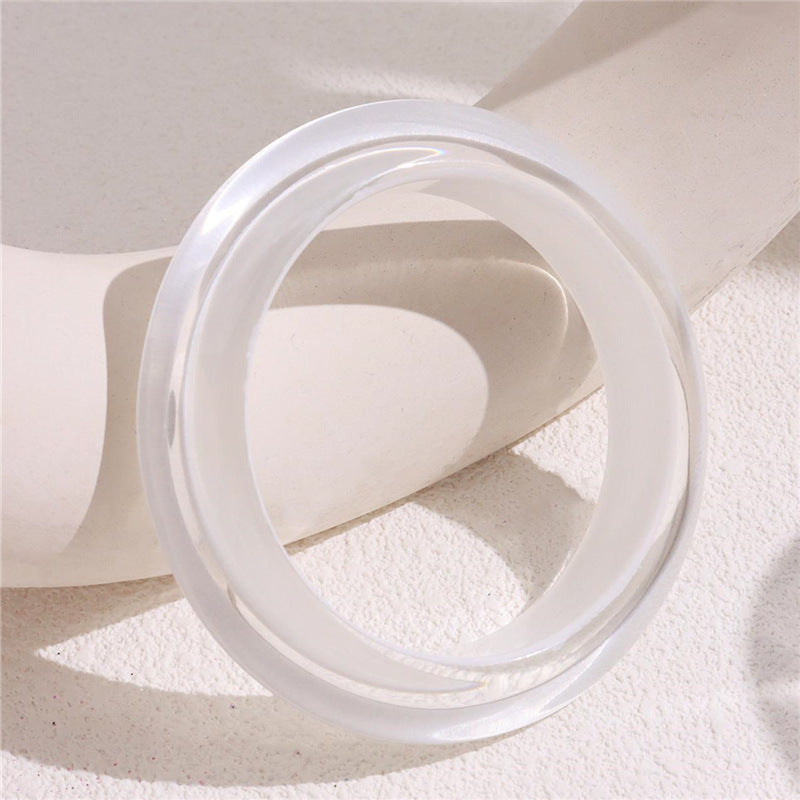 Colorful Acrylic Bracelet Irregular Round Resin Bracelet