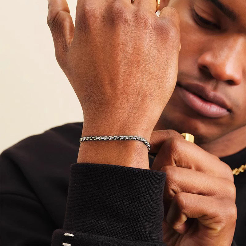 Wellenkette Europäischer Luxus-Twist-Geflecht Hochwertiges Jungenarmband