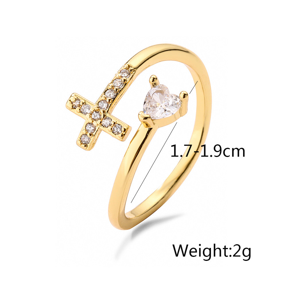 Neue Mode klare glänzende Zirkonia Kreuz Böses Auge Ringe für Frauen Mädchen Finger Accessoires Party Schmuck Geschenk