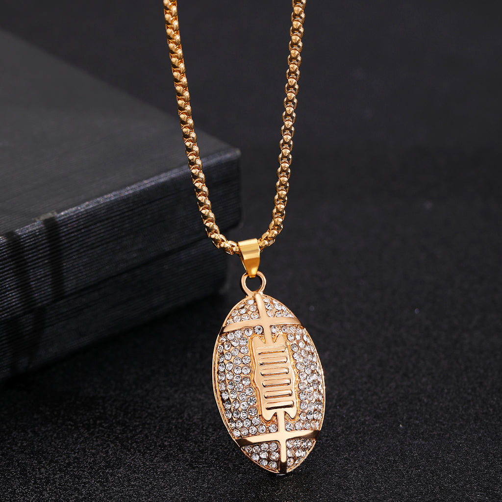 Collar con colgante de fútbol americano