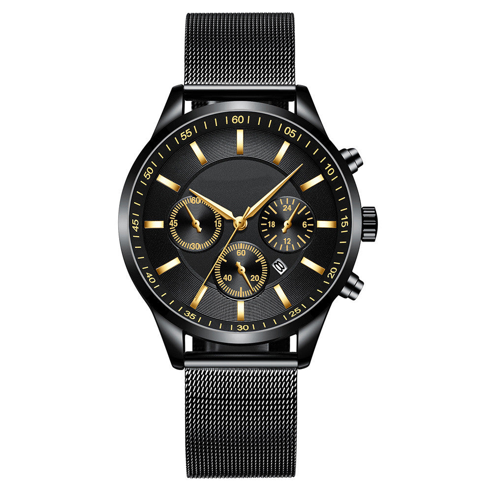 Herrenmode wasserdichte Uhr mit Mesh-Armband