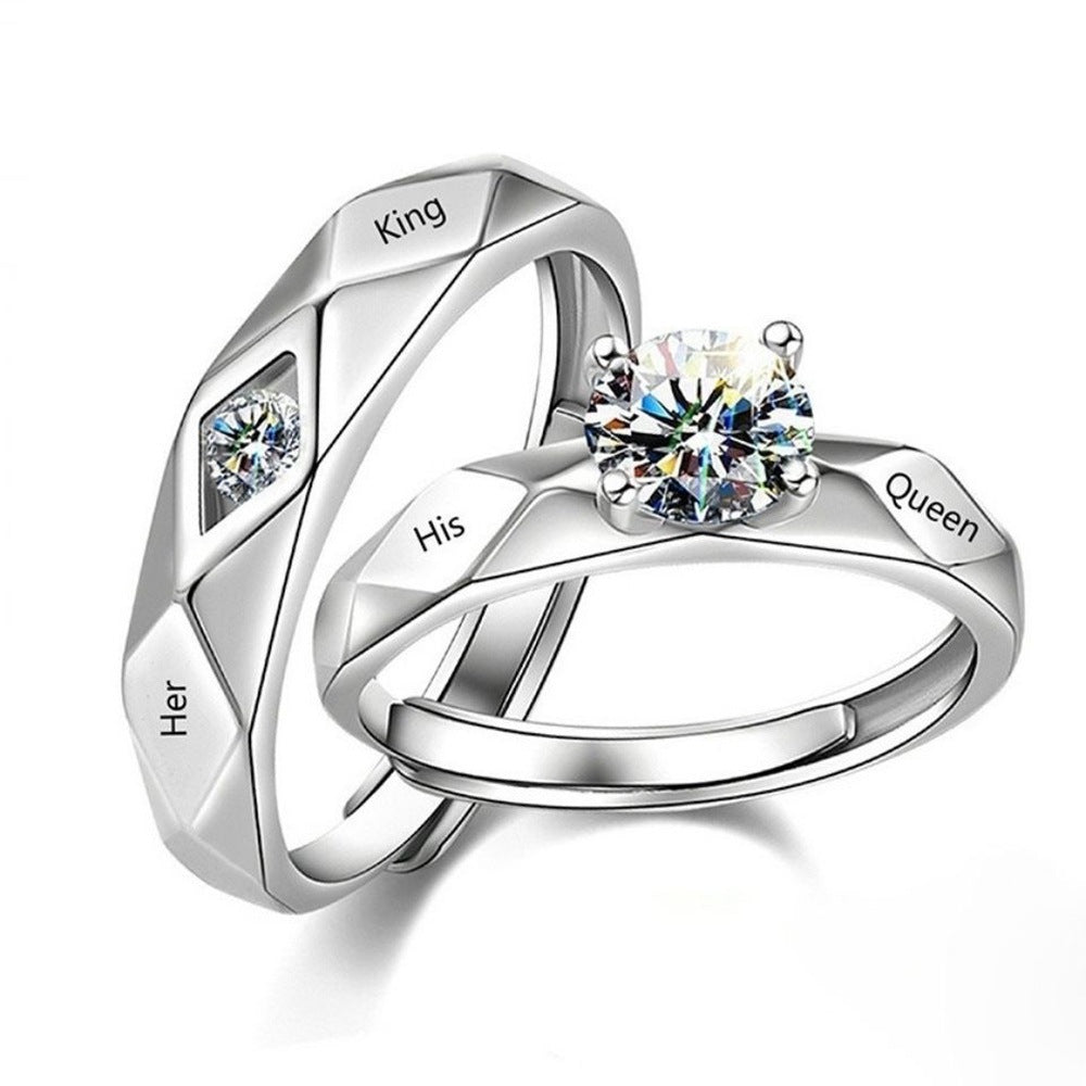 Anillos de apertura Simulación de boda Anillo de diamante