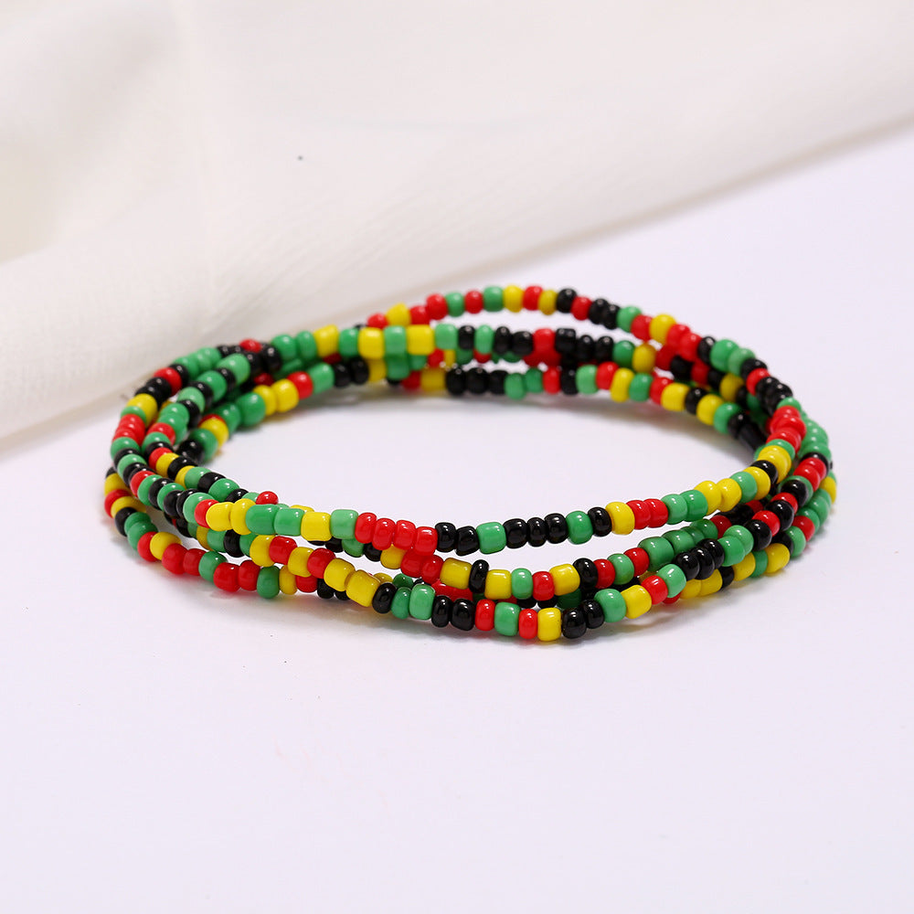 Women's Colorful Beaded Elastic Waist Chain