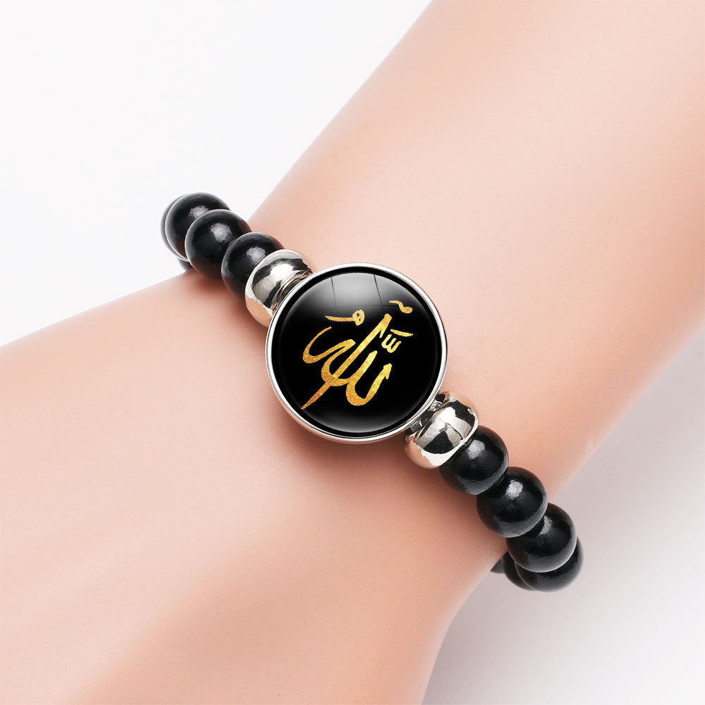 Pulseras de abalorios islámicos del Medio Oriente con botones a presión de 18 mm