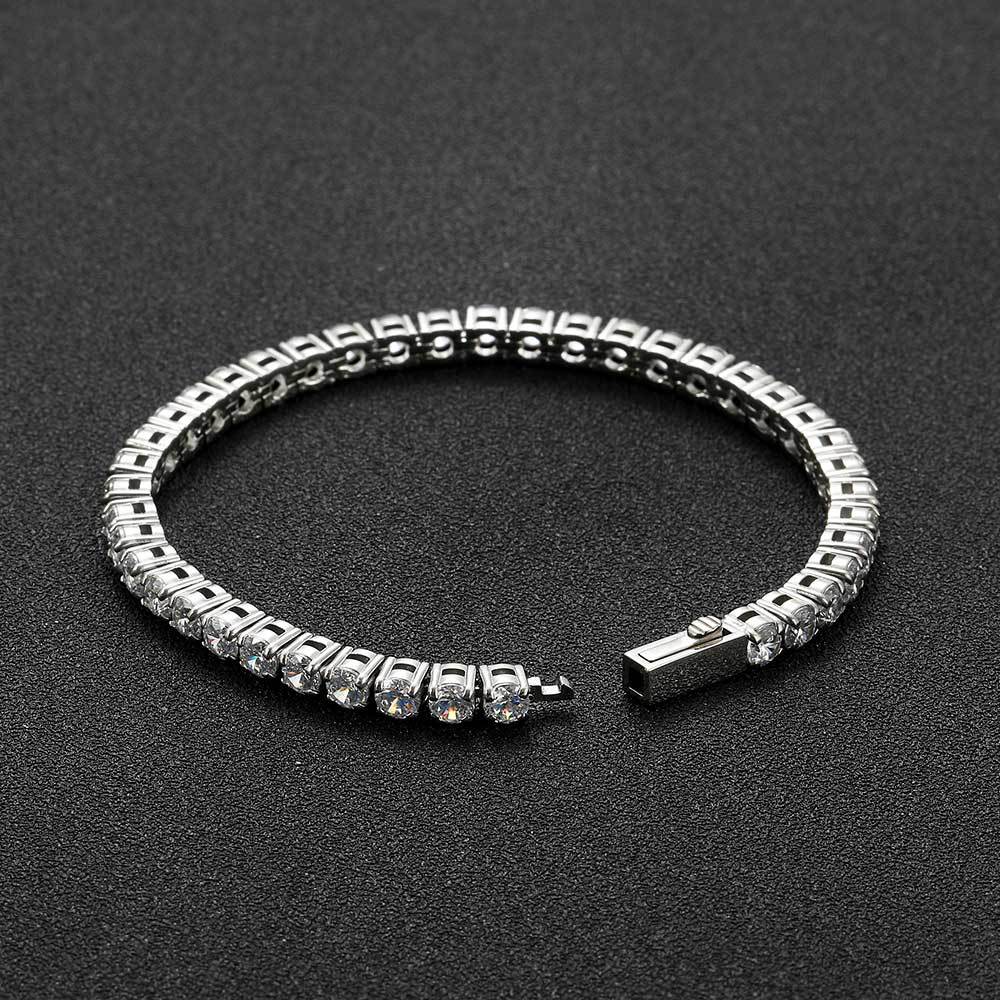 4mm Spring Buckle Stainless Steel Tennis Chain Necklace Bracelet