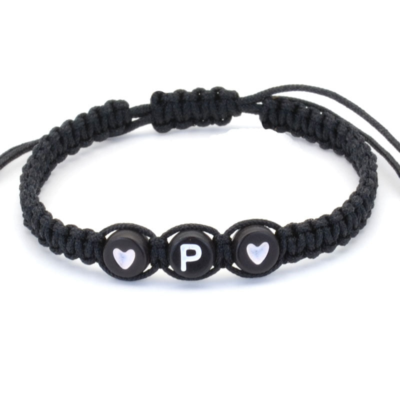 26 English Letters Love Heart Hand Woven Hand Rope