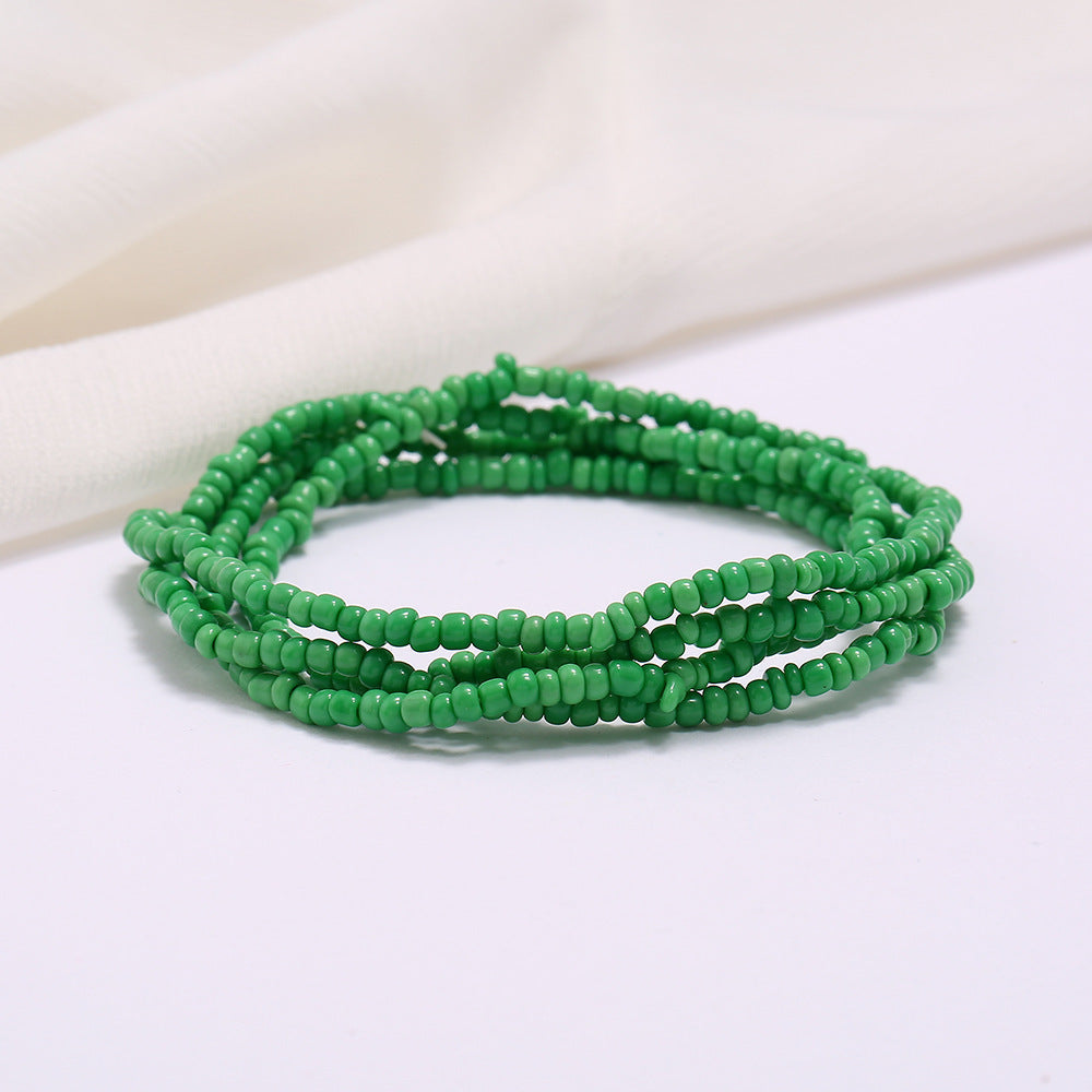 Women's Colorful Beaded Elastic Waist Chain
