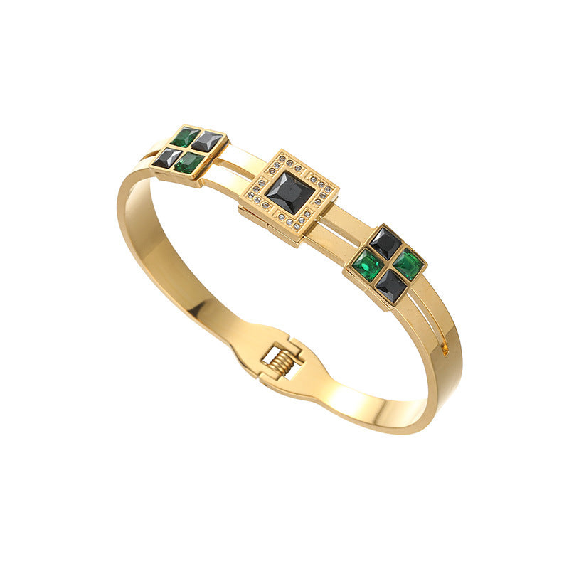 Pulsera de Lujo Bañada en Oro de 18K de Acero de Titanio de Cuerpo Entero