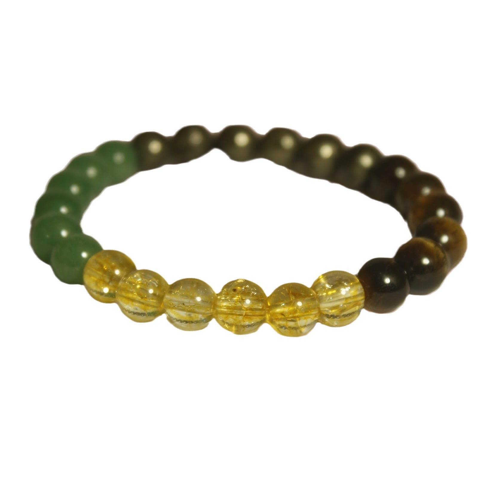 Pulsera de Ojo de Tigre Dongling Verde de Citrino para Hombre