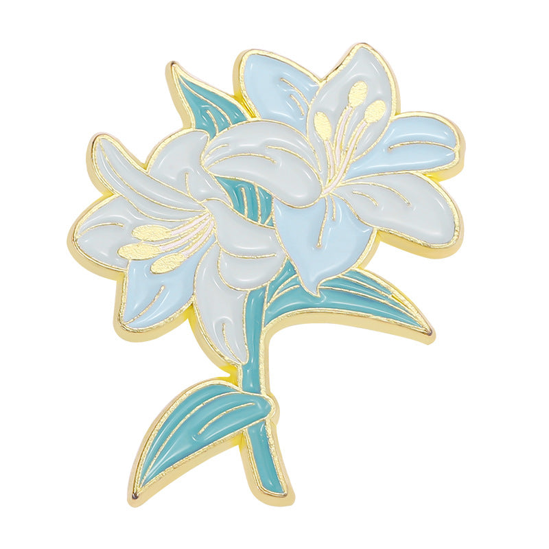 Lilien-Veilchen-Blumen-Serie Brosche