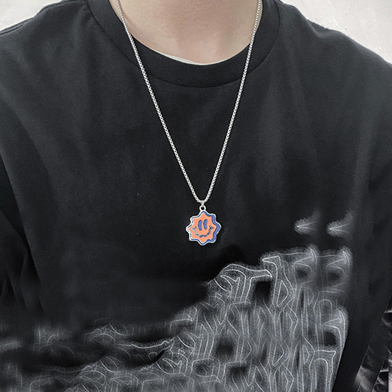 Wellen-Gesichts-Halskette Hip-Hop Anhänger Beliebter Schmuck Lustige Street-Accessoires