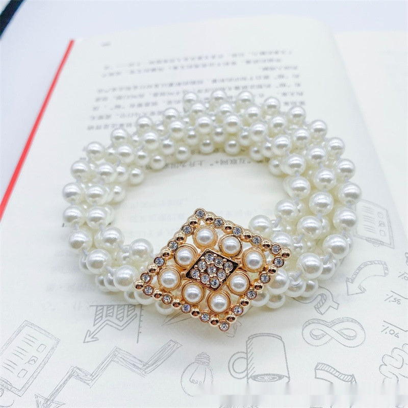 Joyería de moda para mujer, cadena de cintura con perlas blancas