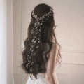 Tocado de novia hecho a mano con perlas, diadema de hadas, súper de hadas