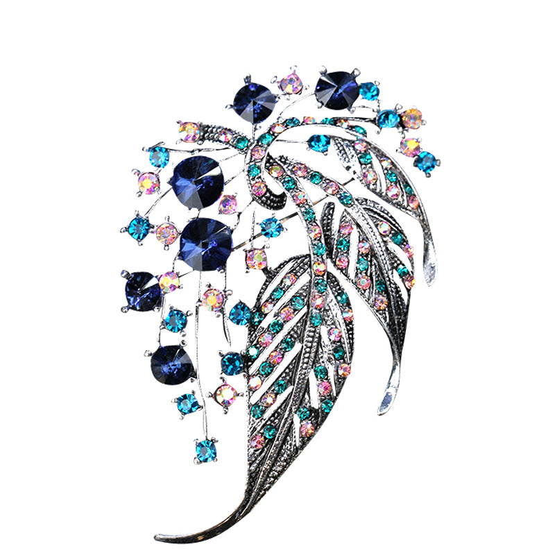 Colorful Hollow Leaf Brooch Sweater Atmospheric Accessories
