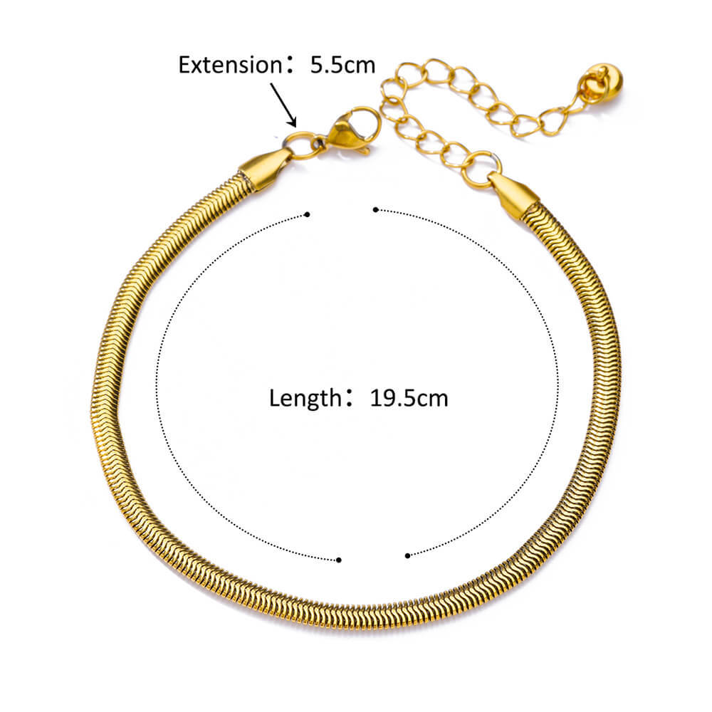 Tobillera Figaro Blade de acero inoxidable 18K