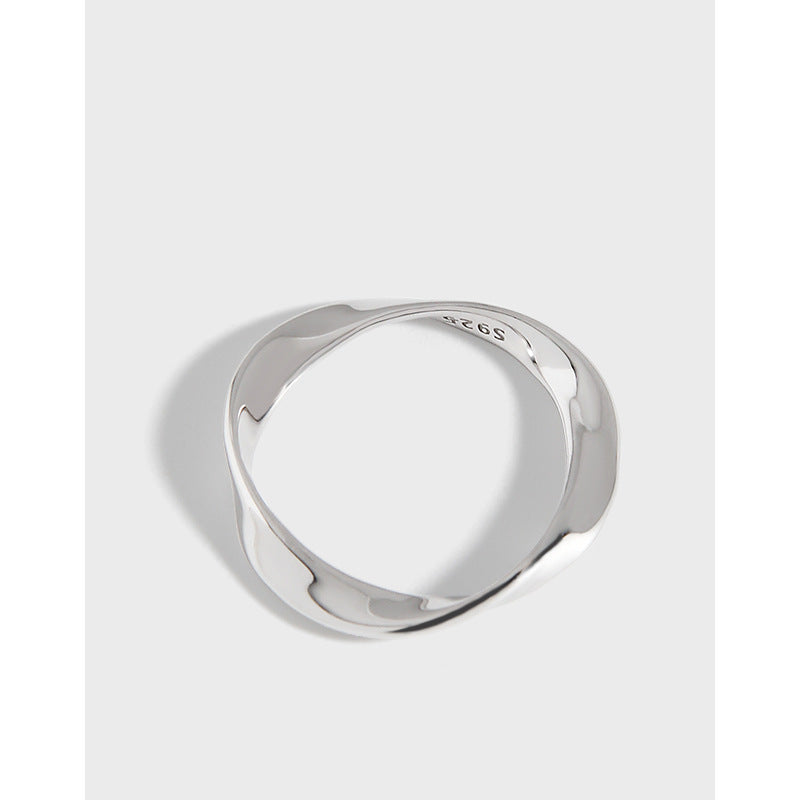 Anillo de plata de ley versión coreana INS minimalista de personalidad salvaje