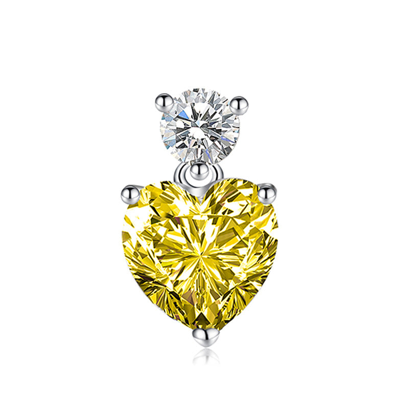 Mosan Diamant Herz Gelber Diamant Diamant Halskette Anhänger