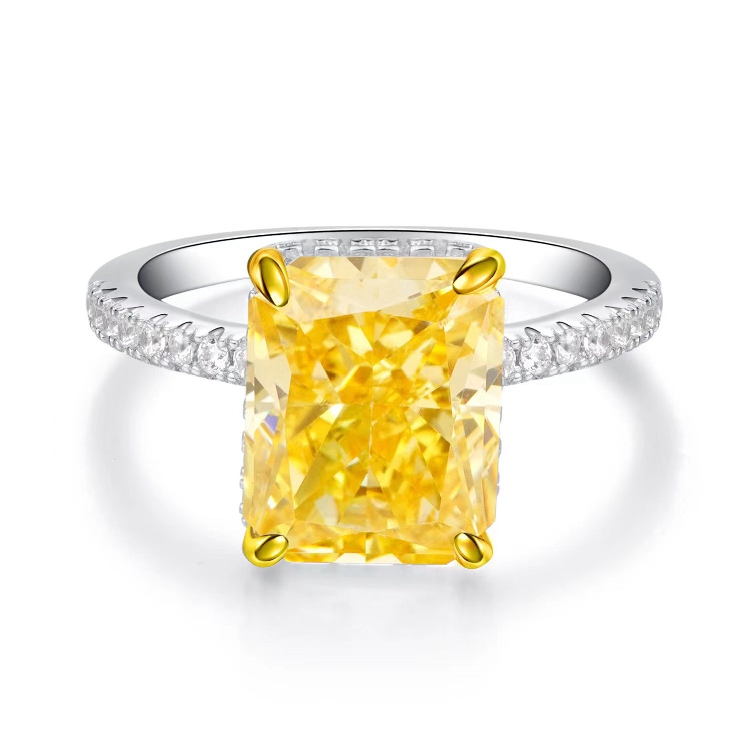 S925 Sterling Silberring Damen High Carbon Diamant