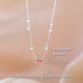 925 Silver Plated Heart Necklace Female Pearl Advanced