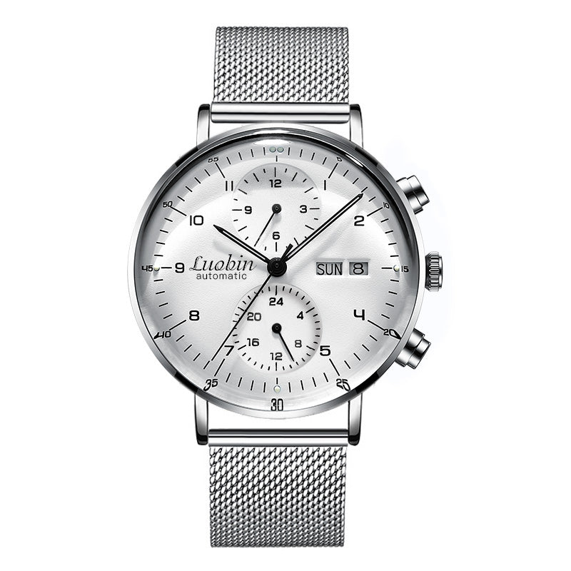 Vollautomatische mechanische Uhr, Multifunktionale Business-Uhr, schlicht, leuchtend, wasserdicht