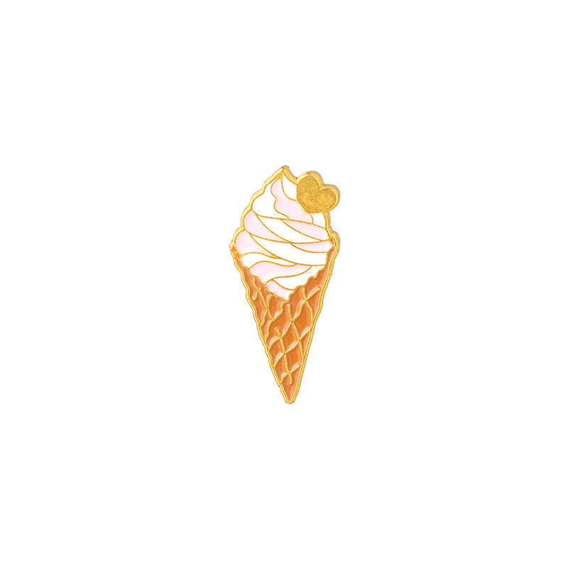 Broche de metal con diseño de leche, pizza, café, comida y juguetes, muy solicitado