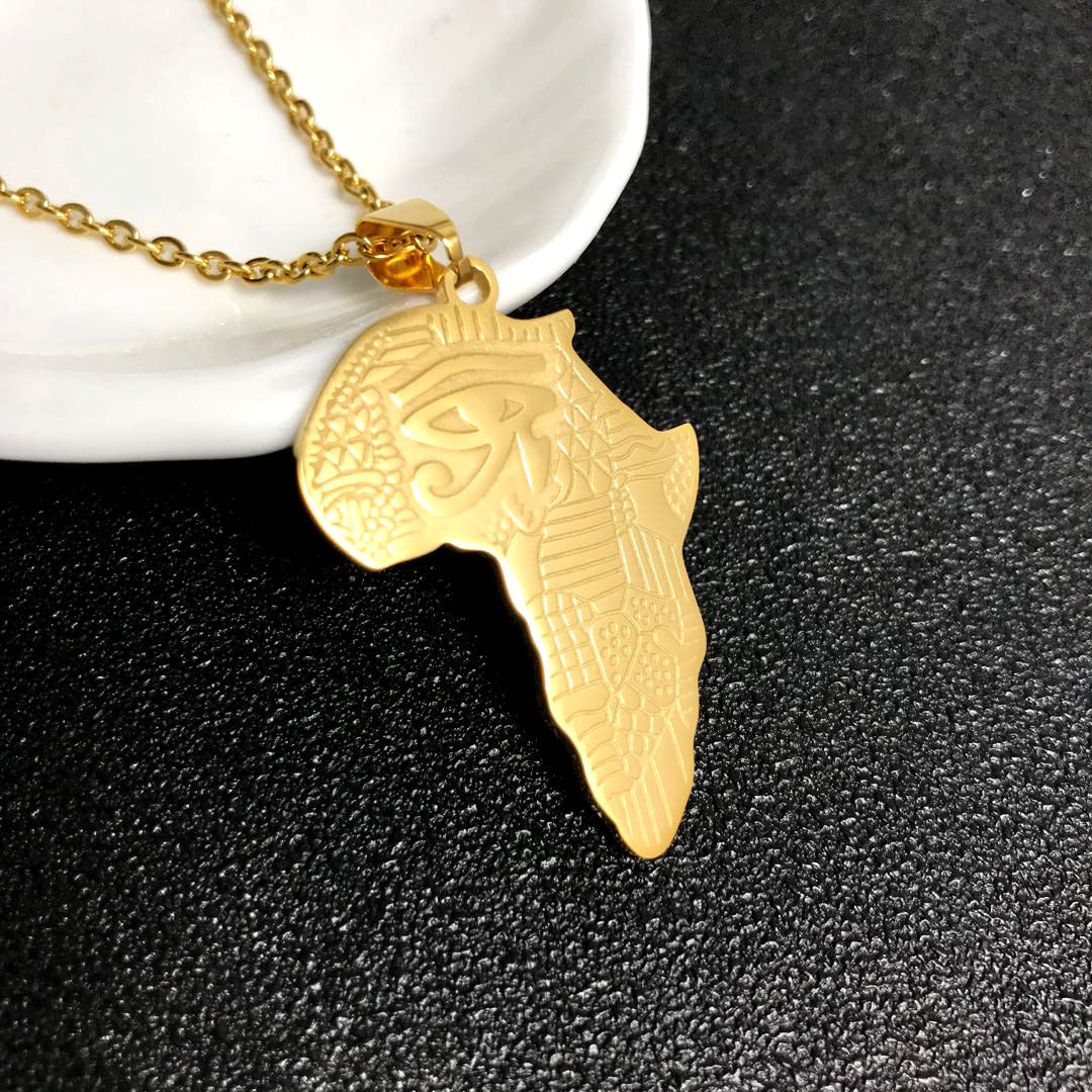 Colgante de collar con mapa de África