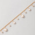 Pulsera Tobillera De Perlas Con Borla De Circonita Brillante, Adornos Simples De Pie De Playa Europeos Y Americanos