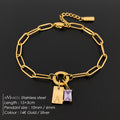 Womens Fashionable Rhinestone Letter Combination Bracelet Jewelry