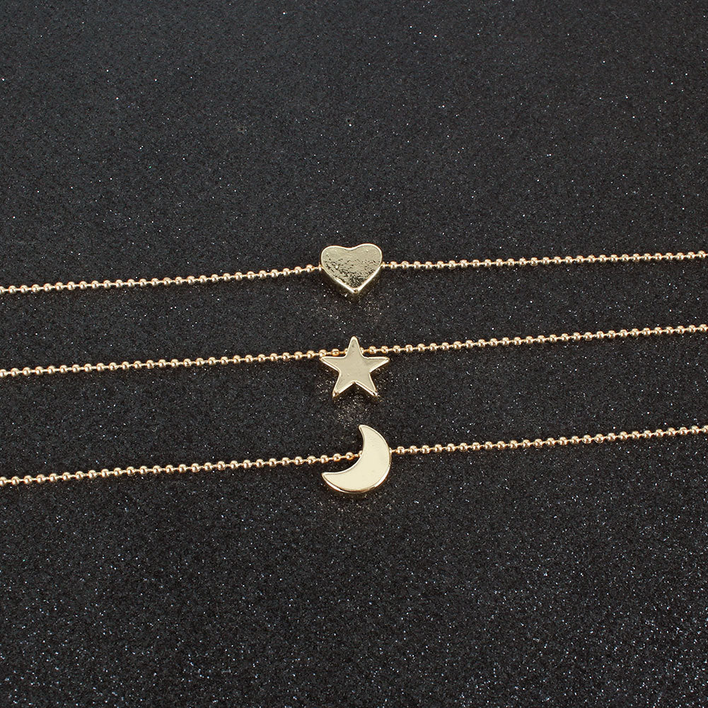 Collar con colgante de aleación de estrella y luna